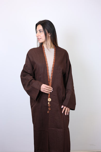 Arwen Long Kimono  -brown | Bohemian Luxury Resort Wear | Arziya