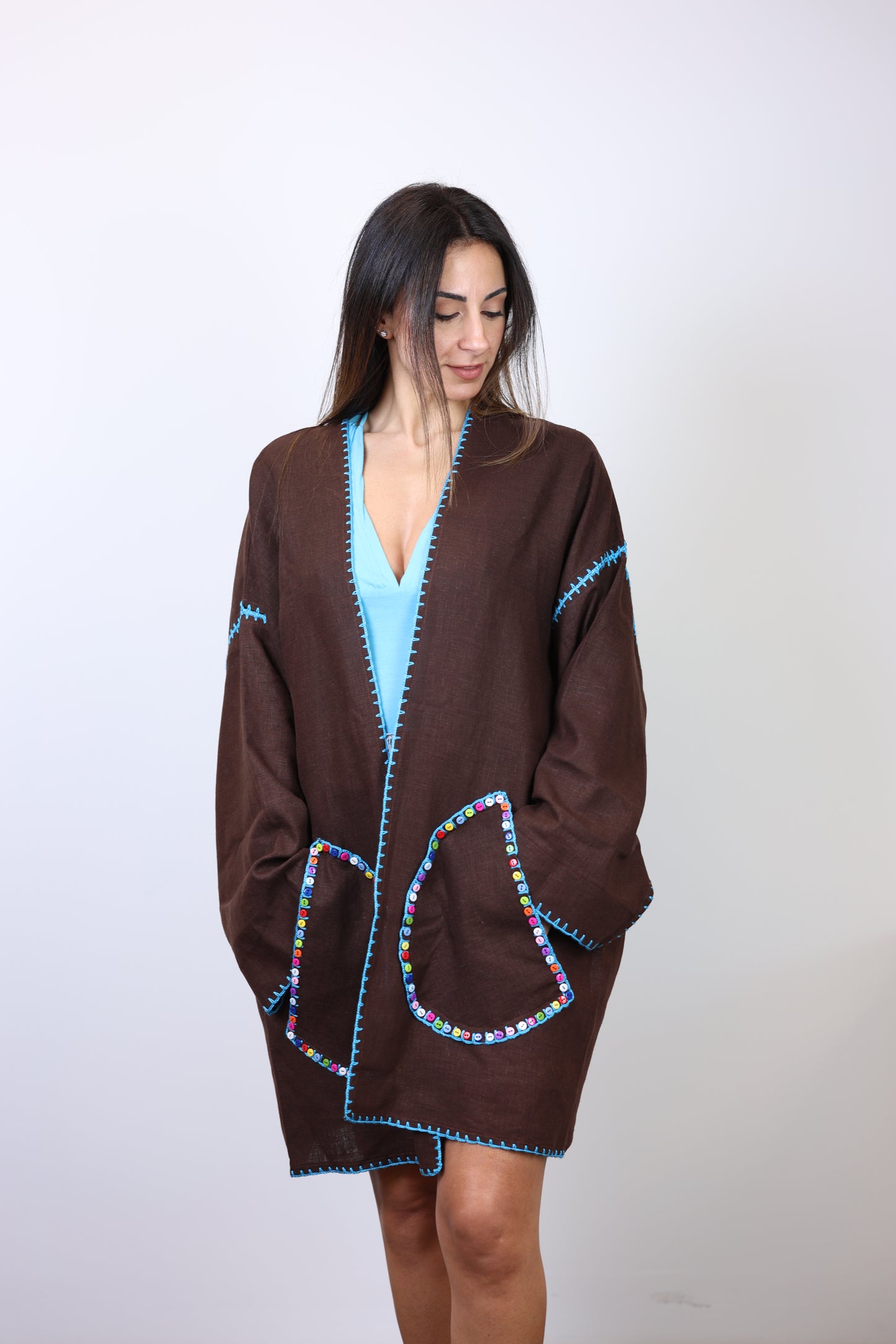 Layla Short Brown Kimono