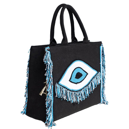 Farah Black Tote Bag